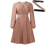 New V-Neck Fashion Elegant Solid Color Pressure Folding Large-Size African