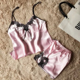 Women's Sexy Pajamas Simulation Silk Pajamas Large-Size Water-Soluble Embroidered Home Underwear Pyjamas