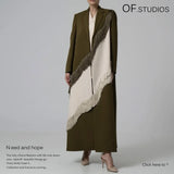 New British Splicing Colliding Color Leather Splicing Back With Small Suit Jacket With Belt