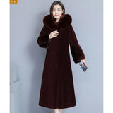 Long Large Size Thin Fox Fur Hair One Sheep Shearing Warm Coat Female 2021 New Elegant Women Winter Korean Mink Fur
