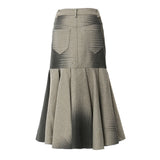 Autumn And Winter Positioning Printing Personality Hair, Body Fish Tail Shape Skirt Female