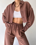 New Solid-Color Long-Sleeved Short-Sleeved Sleeve Trousers