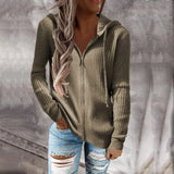 Zipper Cardigan Hooded Sweaters 2022 Autumn Women Ladies Casual Hoodies Loose Long Sleeve Tops Knitted Outerwear