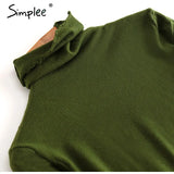 Leisure high collar basic sweater Slim cosy long sleeve pullover Home style fashion women's sweater Autumn winter