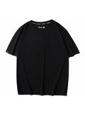 Oversized T shirt Women Cotton 220g Solid Loose O Neck Black Tops Women 2022 Tees Ladies Oversize Boyfriend Tshirt