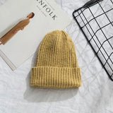 Women 2020 New Solid Knitted Warm Soft Trendy Hats Simple Korean Style Womens Wool Casual Caps Elegant All-match
