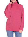 Thick Winter Sweaters Womens Oversized Pullovers Warm Jumper Loose Solid Green Sweaters For Women Turtleneck