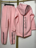 Street Loose Oversized Tracksuit Back Zipper Long Hoodie + Pants Set Winter Alphabet Sportswear Pullover Hip-Hop Two-Piece