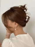 Faux Pearl Decor Large Hair Claw-Outfit
