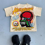 Cartoon Graphic T-Shirt Soho Mortar Goth Super T-Shirt Couple Y2k Top Korean Goth Men's Wear-Outfit