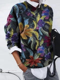 Grinding Flower Printed Loose Long Sleeves