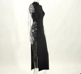 Sexy High-Forked Strap Dress Spring 2023 New Vest Solid Color Dress For Women-Outfit