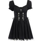 Casual Temperament Street Skirt Design Sense Of Summer Rose Show Thin Lace A Dress-Outfit