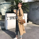 Toloer Trench Coat Female Spring And Autumn 2024 Spring New Medium And Long Korean British Style Small People Wear A Coat-Outfit