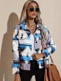Fashion Print Turndown Collar Long Sleeve