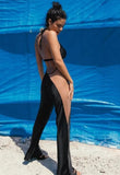 Black Patch Sexy Mesh Halter