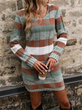 And Winter New V-Neck Color Double Pocket Knitted Sweater