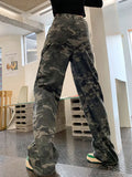 camouflage cargo jeans with a wash