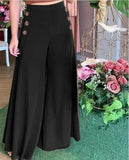 Toloer Spring / Summer 2023 Pants Women's Button Elastic High Waist Summer Wide Leg