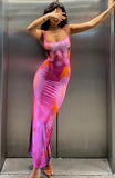 Sexy Abstract Digital Print Slim-fit Sheath
