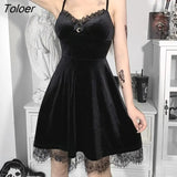 Cross Sexy Purple Dress Vintage Velvet A Line Lolita Dress Aesthetic Gothic High Waist Ladies Club Party