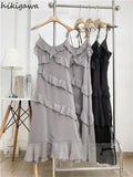 Vestidos De Mujer Sexy Summer Dress Women Sweet Ruffles Backless Robe Femme Slim Fit Fashion Korean Elegant Robe