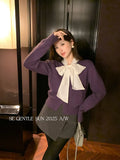 Xixi 2025 Winter White Standard Korean Version Of Elegant Solid Color With Wool Knitted Shirt Small Sweater Girl