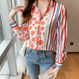 style Fashion printing ladies shirts Women's chiffon Blouses Spring Autumn Long Sleeve Shirts Tops Blusas
