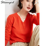 Women's Sweater 2021 White Jumper V Neck Ladies Winter Clothes Women Sweater Knitted Pullovers Sweaters For Women Fashion