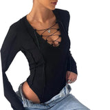 Toloer New Women's Sexy Thread Tie Fishbone Hot Girl Slim