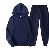 Spring New Men Casual Sets Brand Men Solid Hoodie + Pants Two-Pieces Casual Tracksuit Sportswear Hoodies Set Suit
