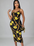 Chains Print Strap Midi Party