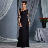 Spring And Summer Wish New Explosive Long Lace Perspective Round-Neck Sleeve Dress