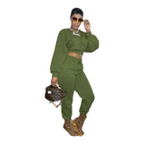 Solid Color Casual Fashion Winter Two-Piece
