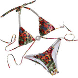 Toloer New Sexy Strap Swimsuit Luxury Rhinestone Bikini Tropical Flower Bathing