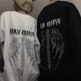 Oversized Sweatshirts Women Gothic Printed Black Couple Hoodies Hip Hop Cool O-neck Autumn Men's Pullovers