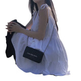 Chic Temperament Simple Small Man With Short Skirt Sling Skirt Solid Color Loose Splicing Sleeveless