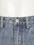 Patchwork Denim Colorblock Pencil Pants For Women High Waist Loose Chic Trousers Female Clothing 2021 Style