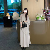 Feeling Lazy Temperament Casual Knitted Suit Women's Summer Irregular Shirt Shawl Sling Dress Two