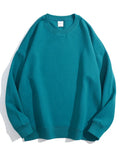 Cotton Pullover Sweatshirts Oversize Women O Neck Loose Long Sleeve Top Solid Oversized Green Sweatshirt For Women
