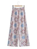 Women's Printed Casual Shirt + Wide Leg Trousers Set