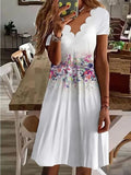 New Loose Vintage Ruffles Casual Befree Dress Large Big Summer Printed Party Beach Dresses Plus