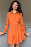 Ruffles Botton-Open Long Sleeve Shirt