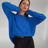 Women Warm O-Neck Pullover Sweater Autumn Casual Basic Knitted Sweater Top Fashion Loose High Street Ladies Sweaters Jumper