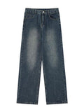 dark blue boyfriend jeans with washed