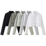 New Women's ZAPOLO Collar Pocket Coated Short