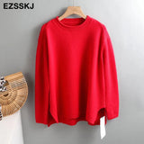 Autumn Winter O-NECK oversize thick Sweater pullovers Women 2021 loose cashmere turtleneck Sweater Pullover female Long