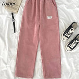 Autumn Winter Womens Thick Warm Pants 2023 Casual Corduroy High Waist Loose Pants Woman Ulzzang Wide-leg Trousers