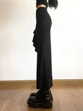 High Waist Irregular Split Goth