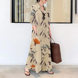 Elegant Printed Shirt Dress Women's Autumn Sundress ZANZEA Casual Long Sleeve Maxi Vestido Female Lapel Button